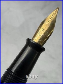 Rare Vintage Paul E Wirt Fountain Pen 14K Gold Semi Flex Nib Lever Fill Band