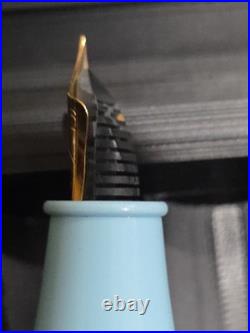 Rare Vintage Platinum GLAMOUR Pg-3400 Light Blue Fountain Pen Medium Nib