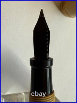 Rare Vintage Ring Top John Holland JEWEL Fountain Pen, White, New Sac, Great