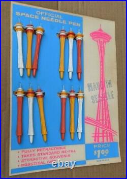 Rare Vintage Seattle Washington Space Needle Model Pen Display Set