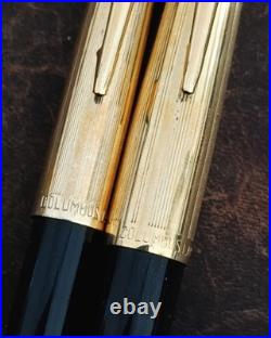 Rare Vtg Columbus Fountain Pen And BP (14 CT Gold Nib)