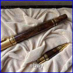Rare Vtg Fountain Pen / Ball 14 Kt STATED EXOTIC MUST C Luxury Beverly Hills #G