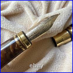 Rare Vtg Fountain Pen / Ball 14 Kt STATED EXOTIC MUST C Luxury Beverly Hills #G