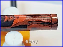 Rare Vtg Walk-over Safety Pen, Red Mottled 18-cts Nib, France Used And Untested