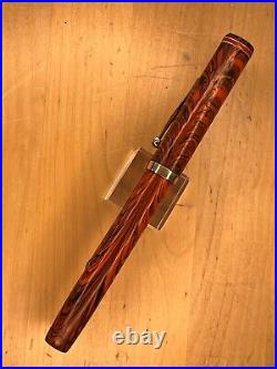 Rare WATERMAN #7 RED RIPPLE Fountain Pen 14K FLEX RED NIB Cap Repaired, Restored