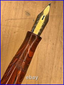 Rare WATERMAN #7 RED RIPPLE Fountain Pen 14K FLEX RED NIB Cap Repaired, Restored
