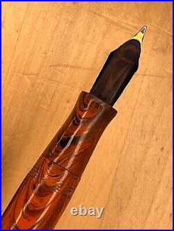 Rare WATERMAN #7 RED RIPPLE Fountain Pen 14K FLEX RED NIB Cap Repaired, Restored