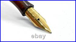 Rare Waterman 52 1/2 Pen, Red Mottled Hard Rubber, Springy, 14k Med Nib, Canada
