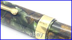 Rare! Waterman 94 Deluxe Pen, Moss Agate & 9k Gold Band, 14k Broad Nib, Canada