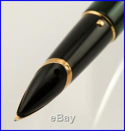 Rare Waterman Cartridges Fountain Pen EDSON in Emerald Green / Gold 18 K M-nib