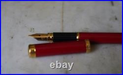Rare Waterman Lady Alice Fountain Pen In Ruby Red Lacquer Medium Gold Nib