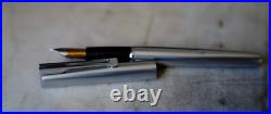 Rare Waterman Man Super 6 Metal Chrome Fountain Pen 18 Carat Solid Gold Nib
