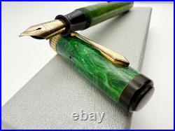 Rare Waterman Patrician Emerald Green Jade Fountain Pen & Pencil Set F 14k Flex