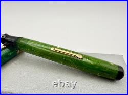 Rare Waterman Patrician Emerald Green Jade Fountain Pen & Pencil Set F 14k Flex