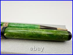 Rare Waterman Patrician Emerald Green Jade Fountain Pen & Pencil Set F 14k Flex