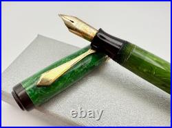 Rare Waterman Patrician Emerald Green Jade Fountain Pen & Pencil Set F 14k Flex