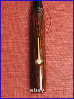 Rare Wood Grain Ebonite The Lakeside Fountain Pen Montgomery Ward 14k Gold NIB