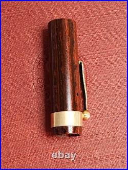 Rare Wood Grain Ebonite The Lakeside Fountain Pen Montgomery Ward 14k Gold NIB