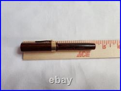 Rare Wood Grain Ebonite The Lakeside Fountain Pen Montgomery Ward 14k Gold NIB