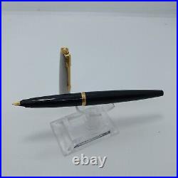 Rare black Parker 45 fountain pen, M Nib, USA, Golded nib & clip #11081