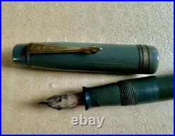 Rare vintage Green Big Ben Fountain Pen original 14 carat gold nib