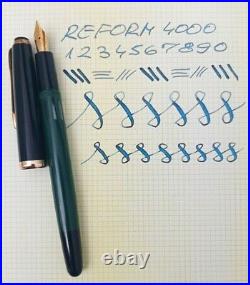 Reform 4000 Piston Fountain Pen 14k F to BB Flex Nib Vintage Rare Excellent
