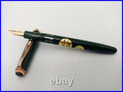 Reform 4000 Piston Green Fountain Pen 14k Flex Nib Vintage Rare Color