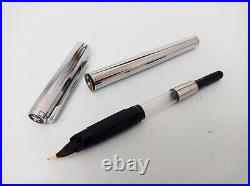 Reform Striped Chrome Fountain Pen 14k F NIb Set Boxed UNUSED Vintage 80s Rare
