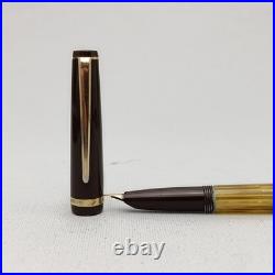 Rex Emi Tortoise Striped Piston Fountain Pen 14K EF Hidden Nib Vintage 60s Rare