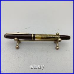 Rex Emi Tortoise Striped Piston Fountain Pen 14K EF Hidden Nib Vintage 60s Rare
