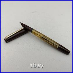 Rex Emi Tortoise Striped Piston Fountain Pen 14K EF Hidden Nib Vintage 60s Rare