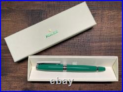 Rolex Ballpoint Pen Green Silver Collectible Pen Rare