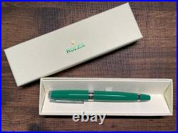 Rolex Ballpoint Pen Green Silver Collectible Pen Rare