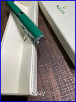 Rolex Ballpoint Pen Green Silver Collectible Pen Rare