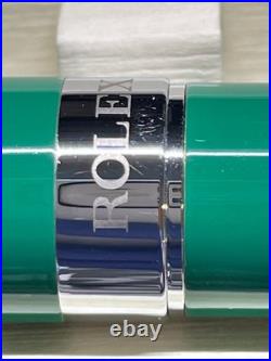 Rolex Ballpoint Pen Green Silver Collectible Pen Rare