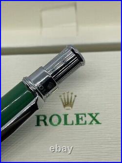 Rolex Ballpoint Retractable Pen NEW RARE Green Silver Collectible Pen VIP Gift