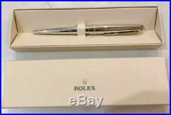 Rolex White Gold Finish Horizontal Waves Ballpoint Pen (Very Rare)