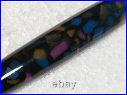 Romet Stained Glass Mosaic Vintage Fountain Pen Chrome Trim Fine Nib Very Rare