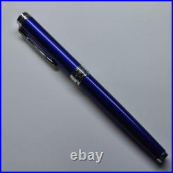 SAILOR Vulcarole Fountain Pen Silver Blue 14K F Nib New Rare Vintage