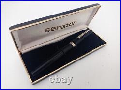 SENATOR 140 Black Piston Fountain Pen 14k F Special Carbon Copy Nib RARE VTG