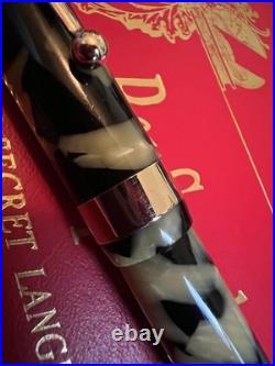 SHEAFFER ca 1927-9 FLAT TOP LIFETIME BLK/PRL WIDE RARE GOLD BAND 14K NIB