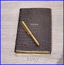 SMYTHSON Handbag Brown withNotebook & Pen Rare Cute NEWithUNUSED Shipping Fr Japan