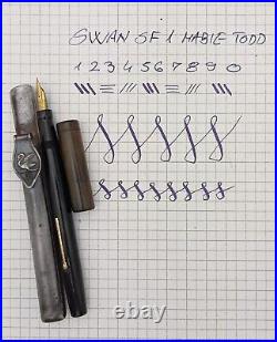 SWAN SF 1 Mbie Todd BCHR Self Filler Fountain Pen 14k EF Nib Vintage 20s RARE