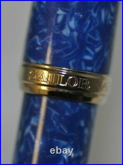 Sailor Magellan Lapis Blue 14K Gold Nib Fountain Pen Old Stock Vintage Rare