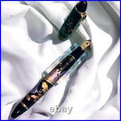 Sailor Maki-e 14K Fountain Pen GENJI Lavender M Nib 2009 Rare