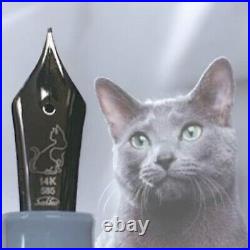 Sailor × NBC NONBLE 14K Fountain Pen Russian Blue Cat MF Nib 2019 Rare