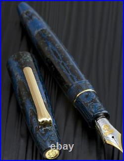 Sailor Naginata Ebonite 21K Fountain Pen Kaiha Blue nib NM rare Limited 400pcs