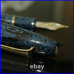 Sailor Naginata Ebonite 21K Fountain Pen Kaiha Blue nib NM rare Limited 400pcs