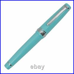 Sailor Professional Gear 14k Slim MORITA Silver Fountain Pen Light Blue NEW Rare