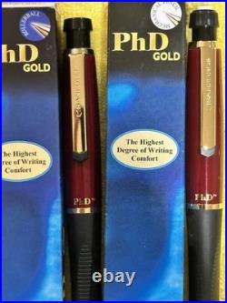 Sanford PhD Gel Ink Pen &. 7mm Pencil boxsed set Black Cherry & 18K Gold, RARE